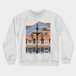 lisbon street lamps. Praça Duque da Terceira. Crewneck Sweatshirt